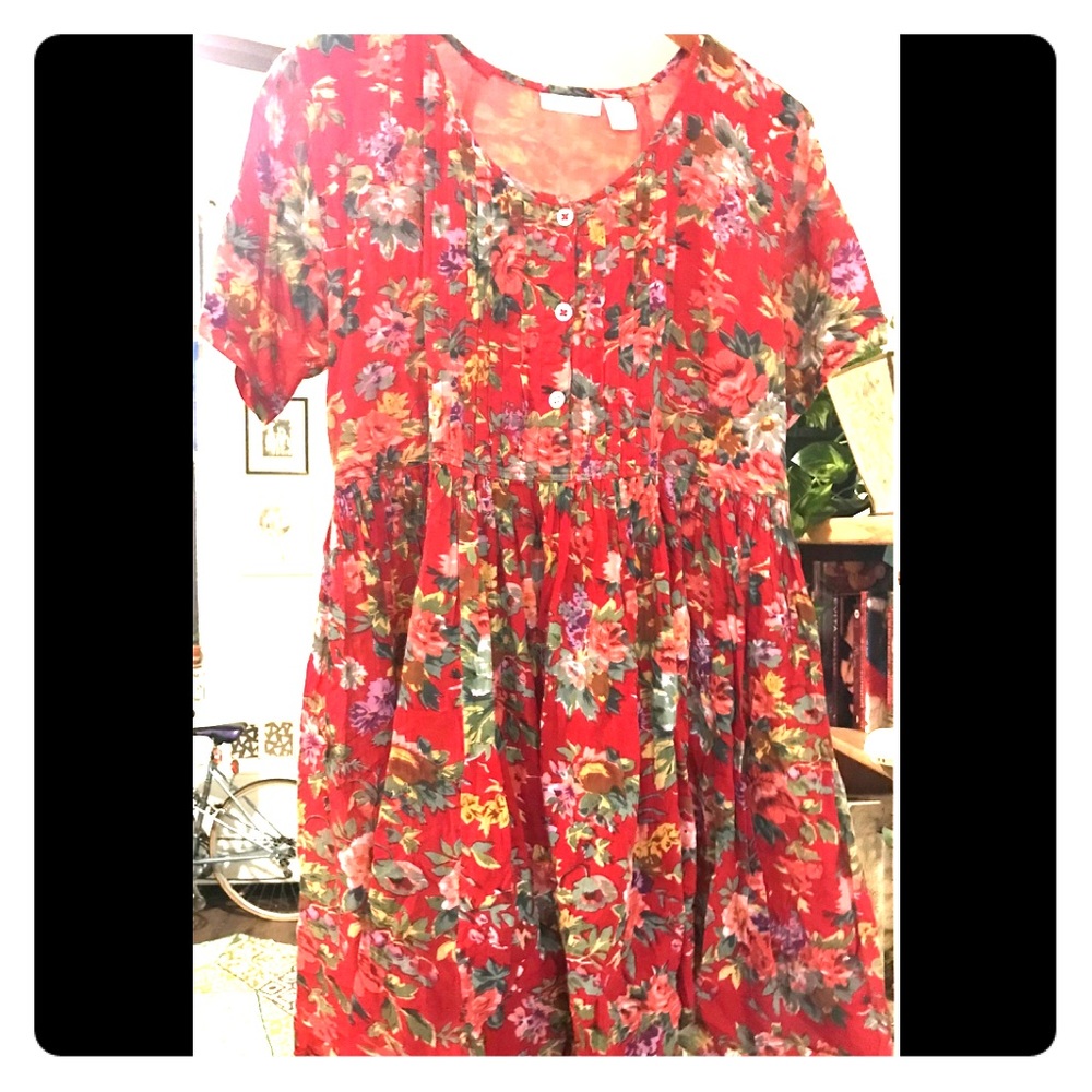 Vintage floral cotton dress